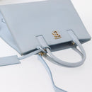 BURBERRY Frances Hand Bag Leather 2way Light Blue Gold Auth 149439-6