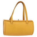 Coach Hand Bag Leather Gold Yellow Auth 149443-1