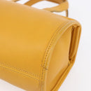 Coach Hand Bag Leather Gold Yellow Auth 149443-10