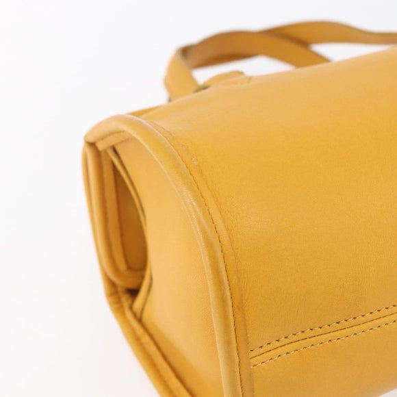 Coach Hand Bag Leather Gold Yellow Auth 149443