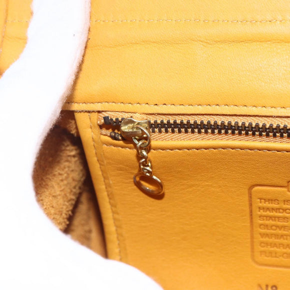 Coach Hand Bag Leather Gold Yellow Auth 149443