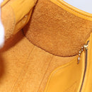 Coach Hand Bag Leather Gold Yellow Auth 149443-18