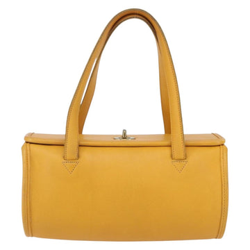 Coach Hand Bag Leather Gold Yellow Auth 149443 - 0