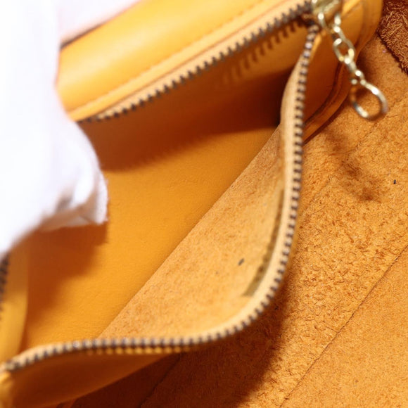 Coach Hand Bag Leather Gold Yellow Auth 149443