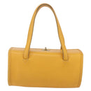 Coach Hand Bag Leather Gold Yellow Auth 149443-3