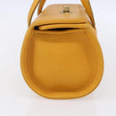 Coach Hand Bag Leather Gold Yellow Auth 149443-4
