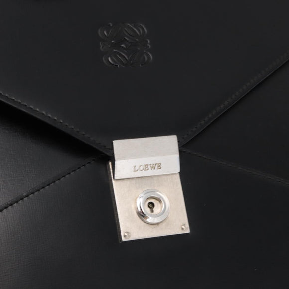 LOEWE Anagram Business Bag Leather Black Auth 149444