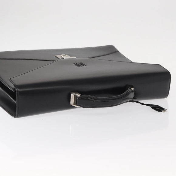 LOEWE Anagram Business Bag Leather Black Auth 149444