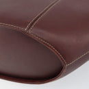 CARTIER Must Line Hand Bag Leather Bordeaux Gold Auth 149445-10