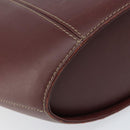 CARTIER Must Line Hand Bag Leather Bordeaux Gold Auth 149445-11