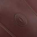 CARTIER Must Line Hand Bag Leather Bordeaux Gold Auth 149445-14