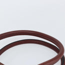 CARTIER Must Line Hand Bag Leather Bordeaux Gold Auth 149445-8