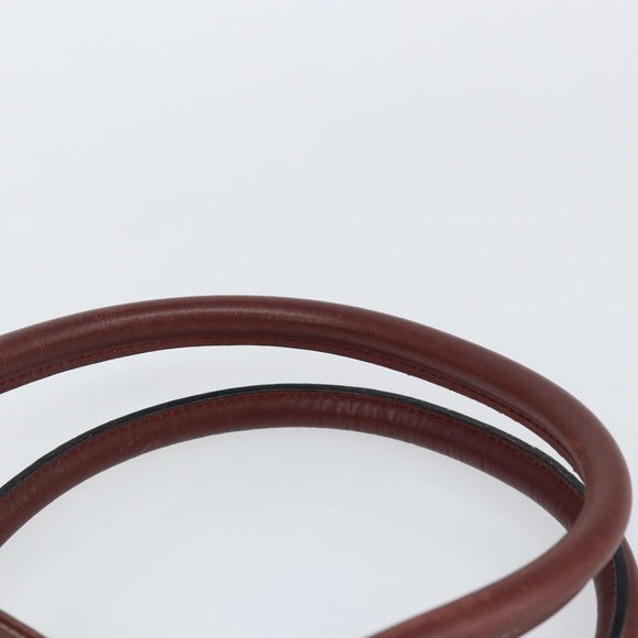 CARTIER Must Line Hand Bag Leather Bordeaux Gold Auth 149445