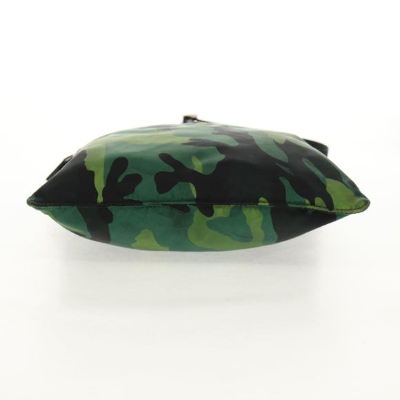 PRADA Camouflage Umhängetasche Nylon Grün Silber Auth 149451V