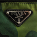 PRADA Camouflage Umhängetasche Nylon Grün Silber Auth 149451V-20