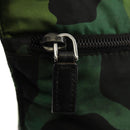 PRADA Camouflage Umhängetasche Nylon Grün Silber Auth 149451V-21