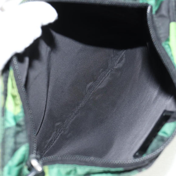 PRADA Camouflage Umhängetasche Nylon Grün Silber Auth 149451V