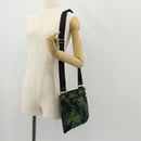 PRADA Camouflage Umhängetasche Nylon Grün Silber Auth 149451V-26