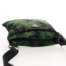 PRADA Camouflage Umhängetasche Nylon Grün Silber Auth 149451V-6