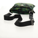 PRADA Camouflage Umhängetasche Nylon Grün Silber Auth 149451V-7