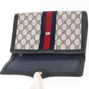 GUCCI GG Supreme Sherry Line Clutch Bag PVC Leather Navy 84 01 006 Auth 149456-13