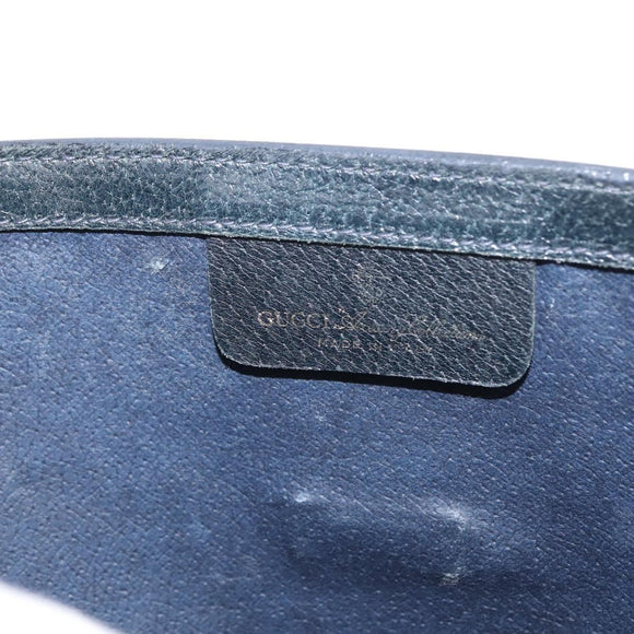 GUCCI GG Supreme Sherry Line Clutch Bag PVC Leather Navy 84 01 006 Auth 149456