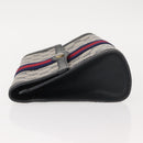 GUCCI GG Supreme Sherry Line Clutch Bag PVC Leather Navy 84 01 006 Auth 149456-5