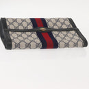 GUCCI GG Supreme Sherry Line Clutch Bag PVC Leather Navy 84 01 006 Auth 149456-6