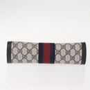 GUCCI GG Supreme Sherry Line Clutch Bag PVC Leather Navy 84 01 006 Auth 149456-7