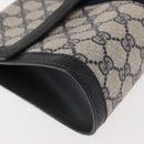 GUCCI GG Supreme Sherry Line Clutch Bag PVC Leather Navy 84 01 006 Auth 149456-8