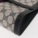 GUCCI GG Supreme Sherry Line Clutch Bag PVC Leather Navy 84 01 006 Auth 149456-9