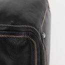 CHANEL COCO Mark Hand Bag Leather Black Silver CC Auth 149457-15