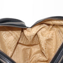 CHANEL COCO Mark Hand Bag Leather Black Silver CC Auth 149457-20