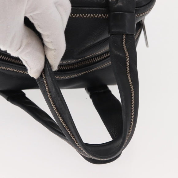 CHANEL COCO Mark Hand Bag Leather Black Silver CC Auth 149457