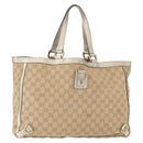 GUCCI GG Canvas Abbey Tote Bag Beige Gold 141472 Auth 149458-1