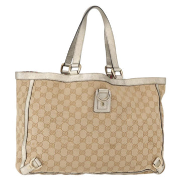 GUCCI GG Canvas Abbey Tote Bag Beige Gold 141472 Auth 149458