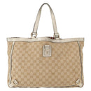 GUCCI GG Canvas Abbey Tote Bag Beige Gold 141472 Auth 149458-13