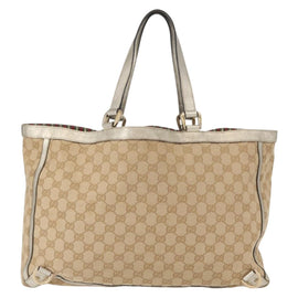 GUCCI GG Canvas Abbey Tote Bag Beige Gold 141472 Auth 149458 - 0