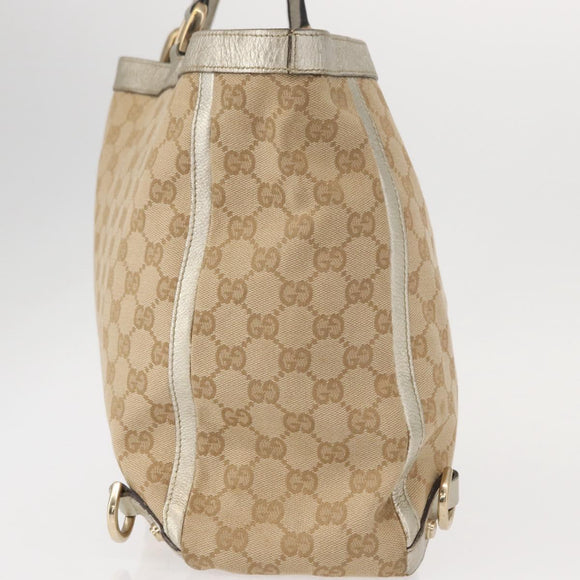 GUCCI GG Canvas Abbey Tote Bag Beige Gold 141472 Auth 149458