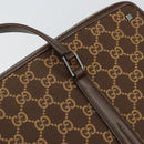 GUCCI GG Canvas Hand Bag Leather Brown Gold Auth 149459-10
