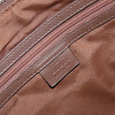 GUCCI GG Canvas Hand Bag Leather Brown Gold Auth 149459-18