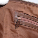 GUCCI GG Canvas Hand Bag Leather Brown Gold Auth 149459-21
