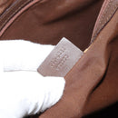 GUCCI GG Canvas Hand Bag Leather Brown Gold Auth 149459-12