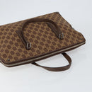 GUCCI GG Canvas Hand Bag Leather Brown Gold Auth 149459-6
