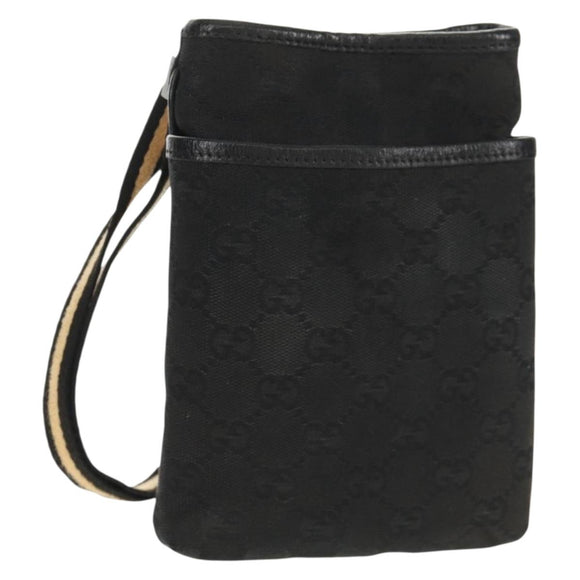 GUCCI GG Canvas Shoulder Bag Black 141863 Auth 149465V