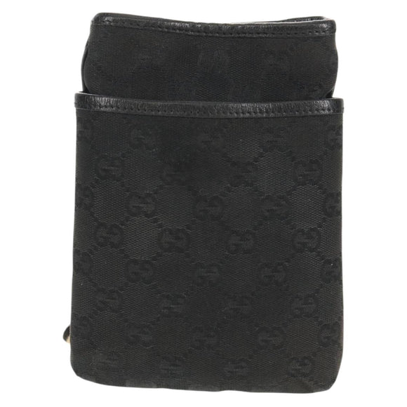 GUCCI GG Canvas Shoulder Bag Black 141863 Auth 149465V