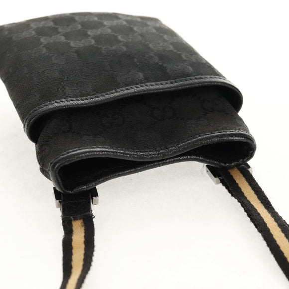 GUCCI GG Canvas Shoulder Bag Black 141863 Auth 149465V