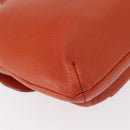 MCM Studs Chain Shoulder Bag Leather Orange Gold Auth 149467-12