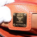 MCM Studs Chain Shoulder Bag Leather Orange Gold Auth 149467-16
