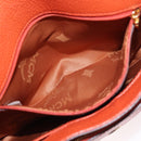 MCM Studs Chain Shoulder Bag Leather Orange Gold Auth 149467-21